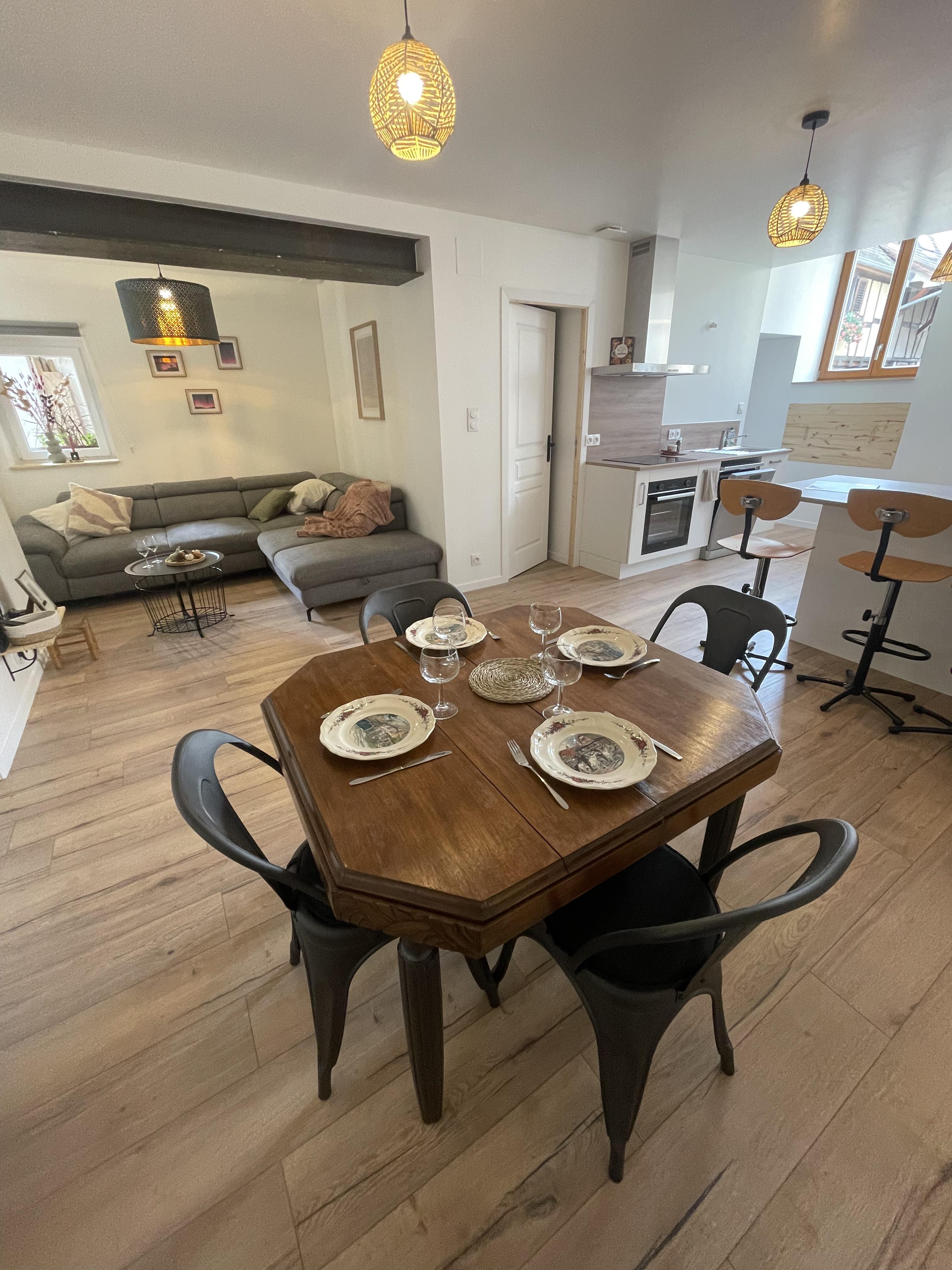 Pièce à vivre l'âme des vignes, gîte tout confort à mittelbergheim